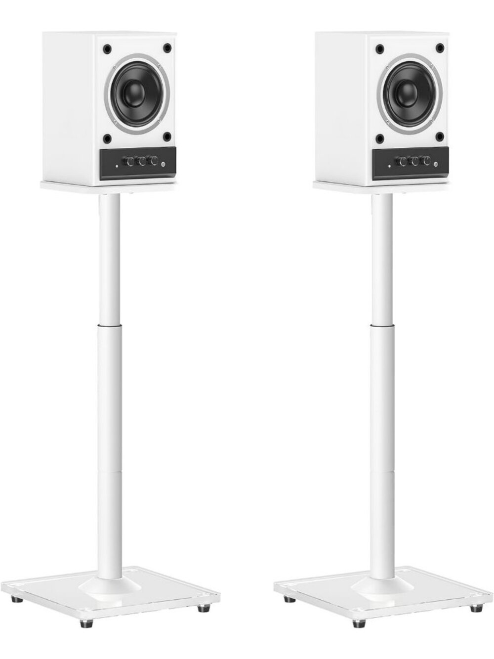 Height Adjustable Speaker Stands Pair, 28.3"-37.4", Cable Concealing, 22LBS
